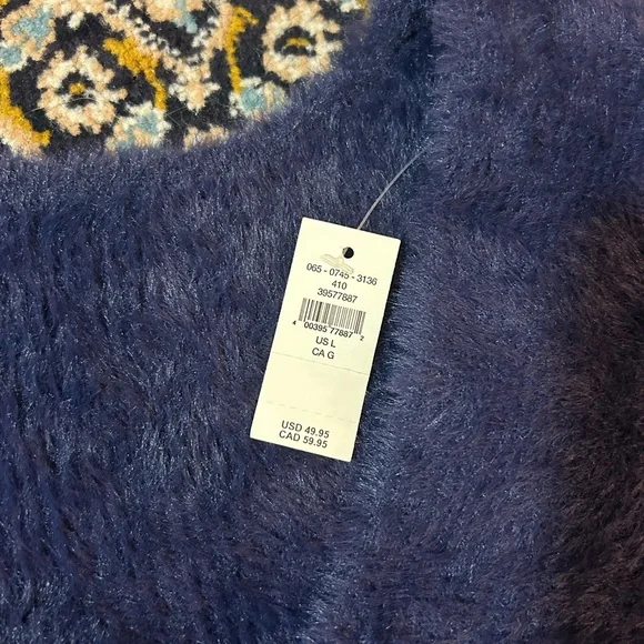Aerie Fuzzy Blue Soft Twisted Cropped Sweater - Picture 2 of 2